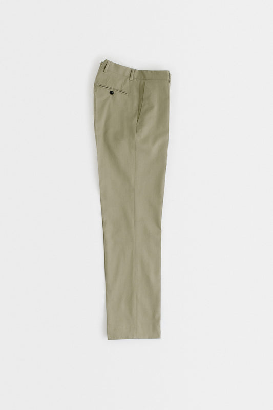 RELAXED TAILORED TROUSERS - CHALK GREEN