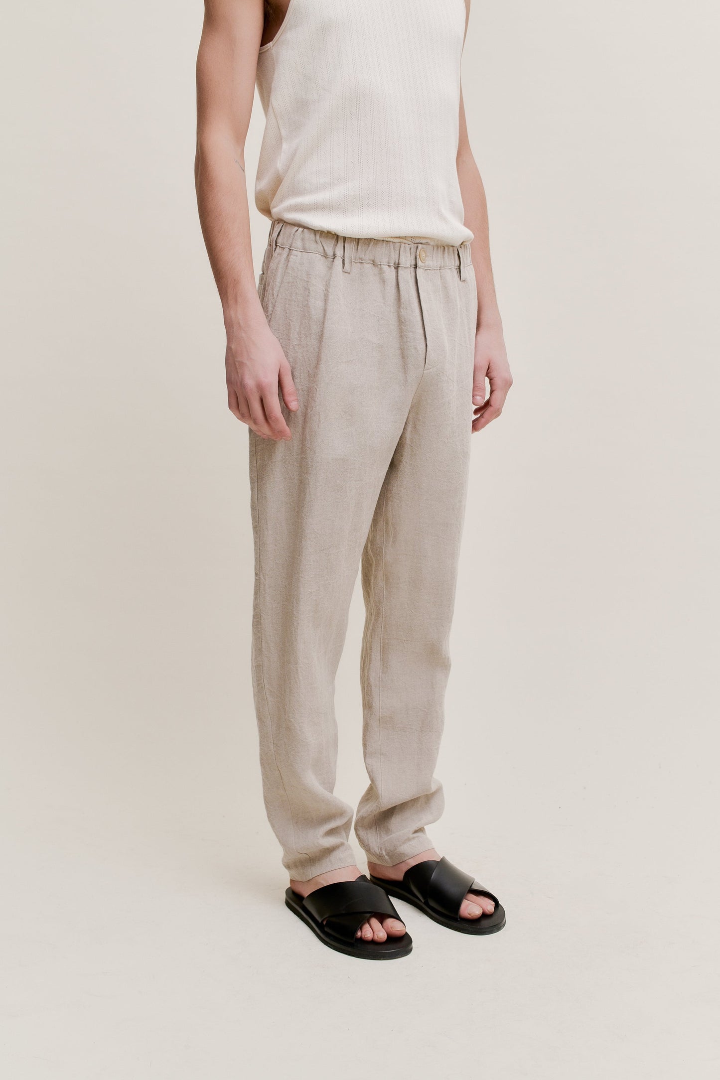 ELASTICATED WIDE TROUSERS
