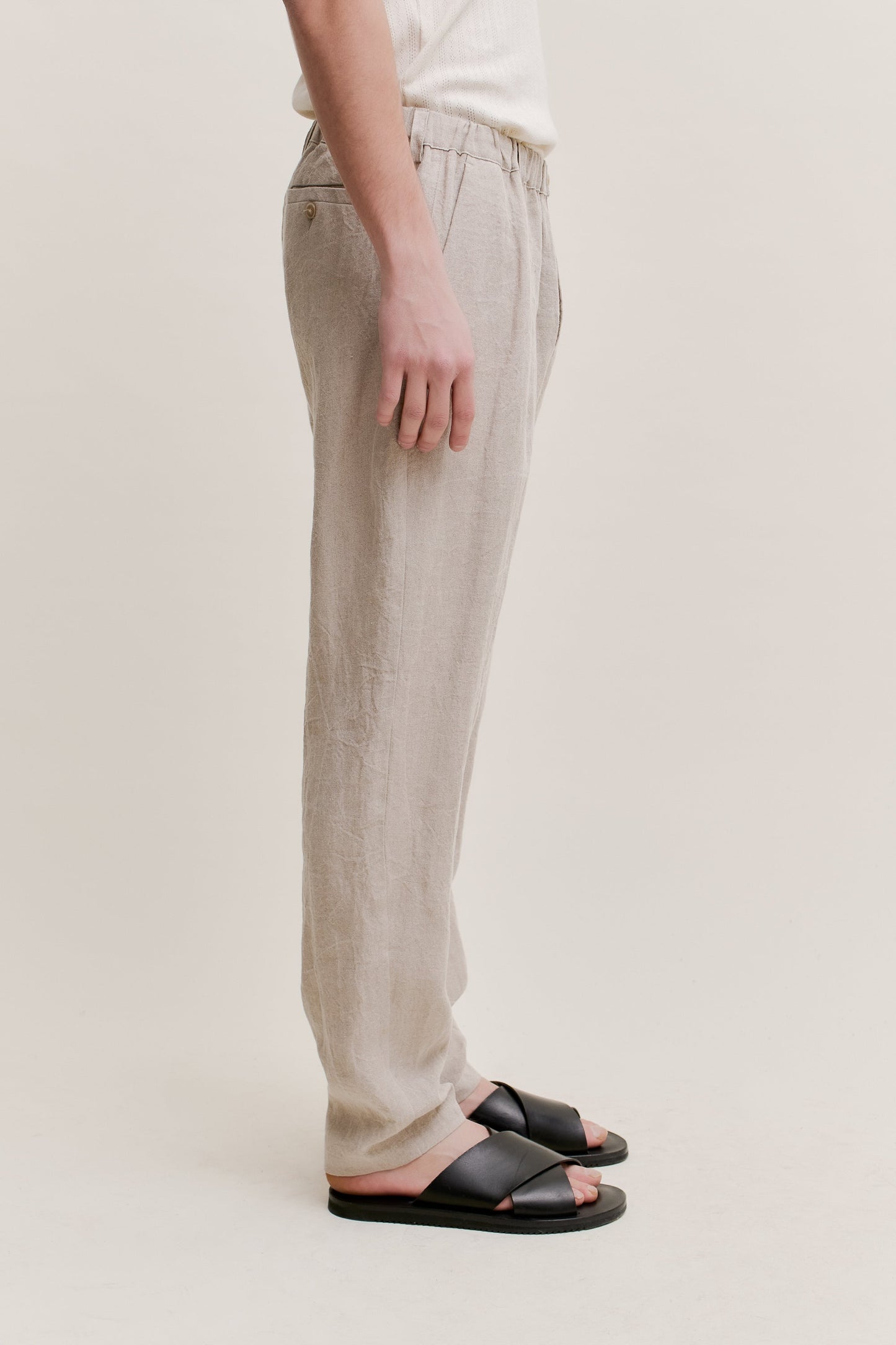 ELASTICATED WIDE TROUSERS