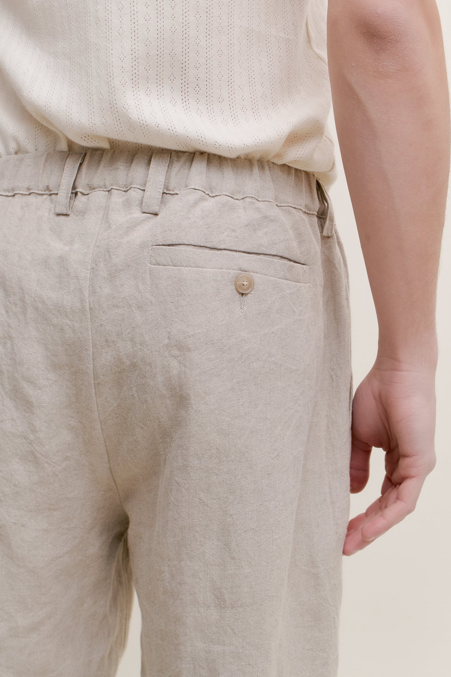 ELASTICATED WIDE TROUSERS