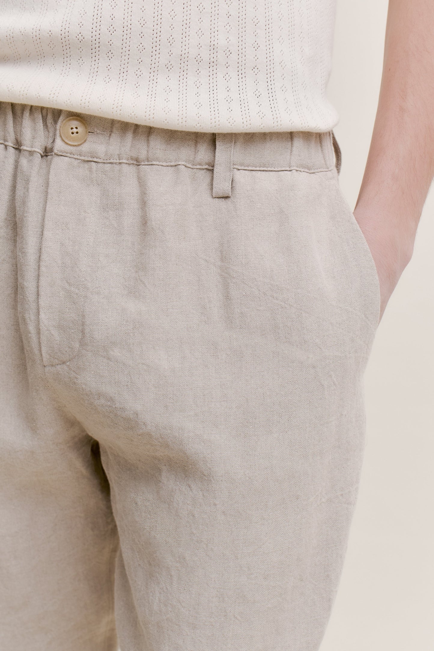ELASTICATED WIDE TROUSERS
