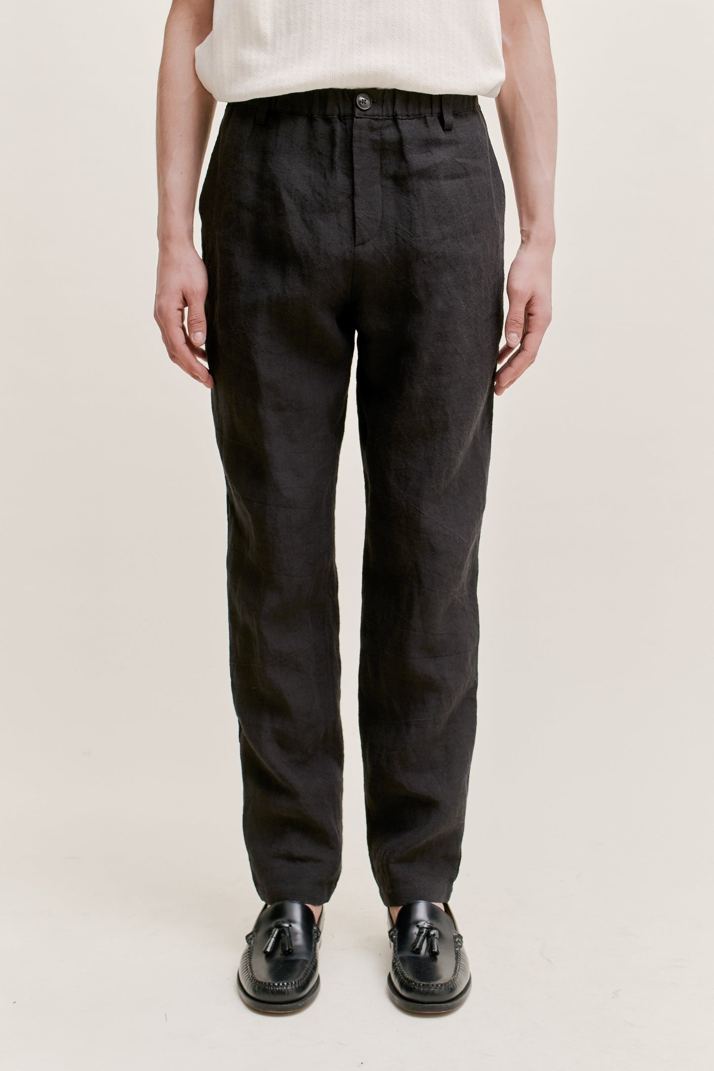 ELASTICATED WIDE TROUSERS