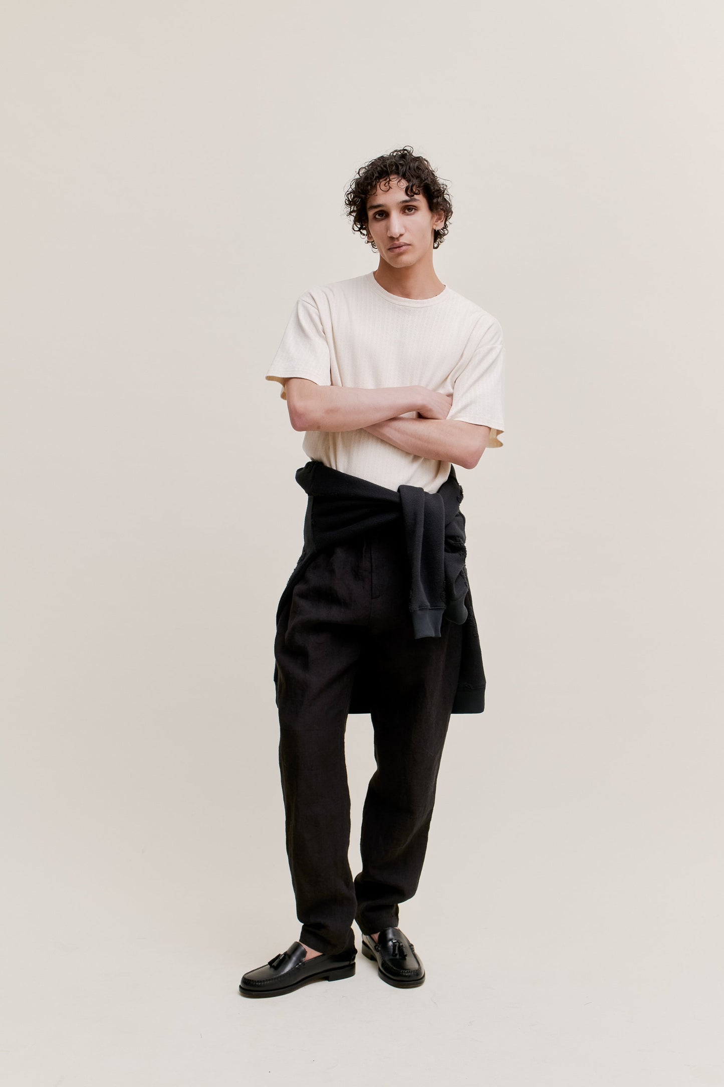 ELASTICATED WIDE TROUSERS