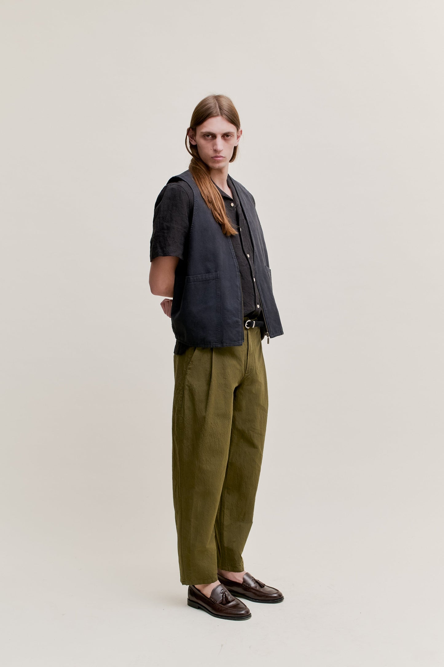 FOLDED WIDE TROUSERS