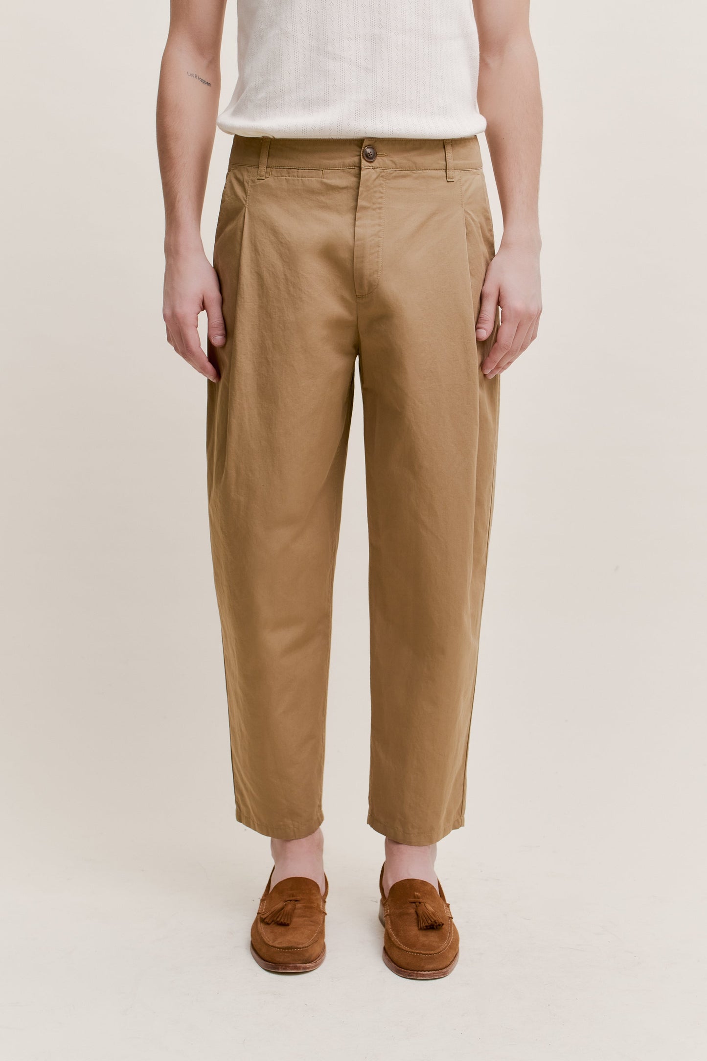 FOLDED WIDE TROUSERS