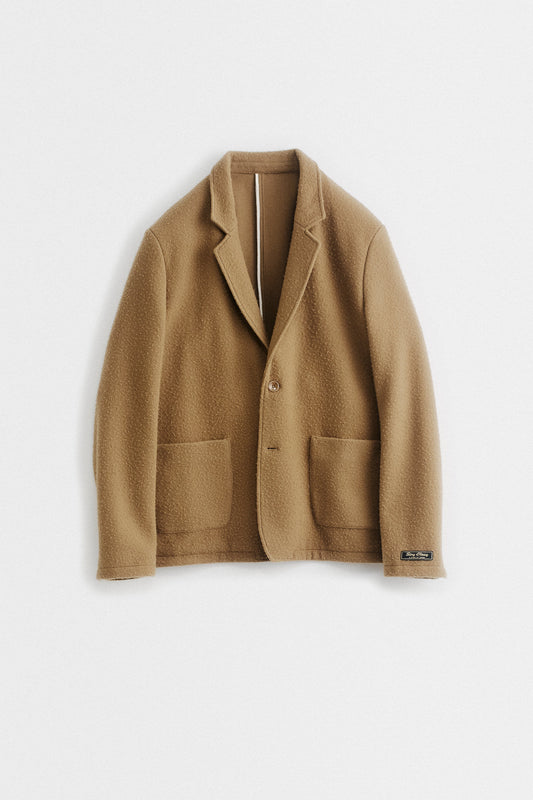 DECONSTRUCTED PEAK BLAZER - FRIZZY CAMEL