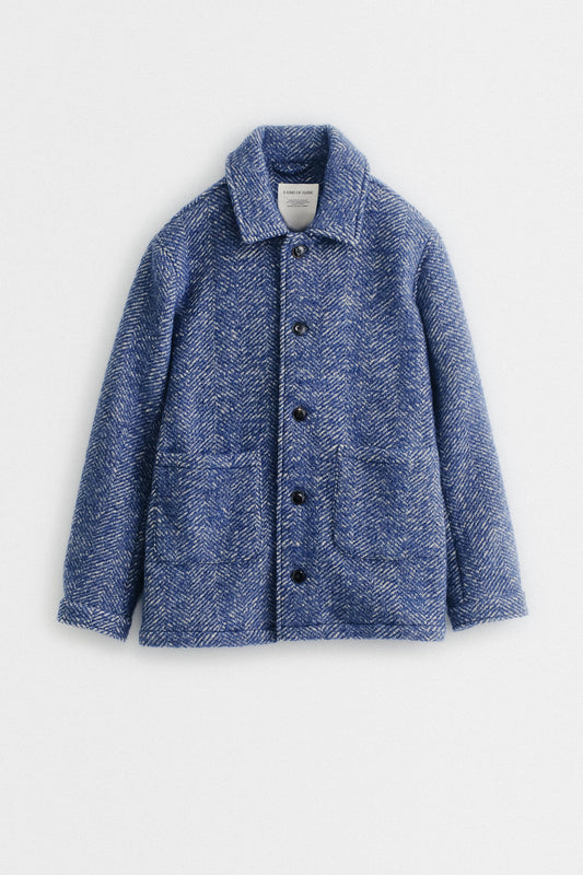 JORVI JACKET - HERRINGBONE BLUE