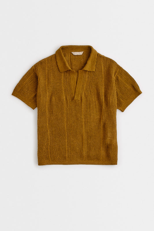 PEPPINO KNIT POLO - CURRY (AKOG EXCLUSIVE)