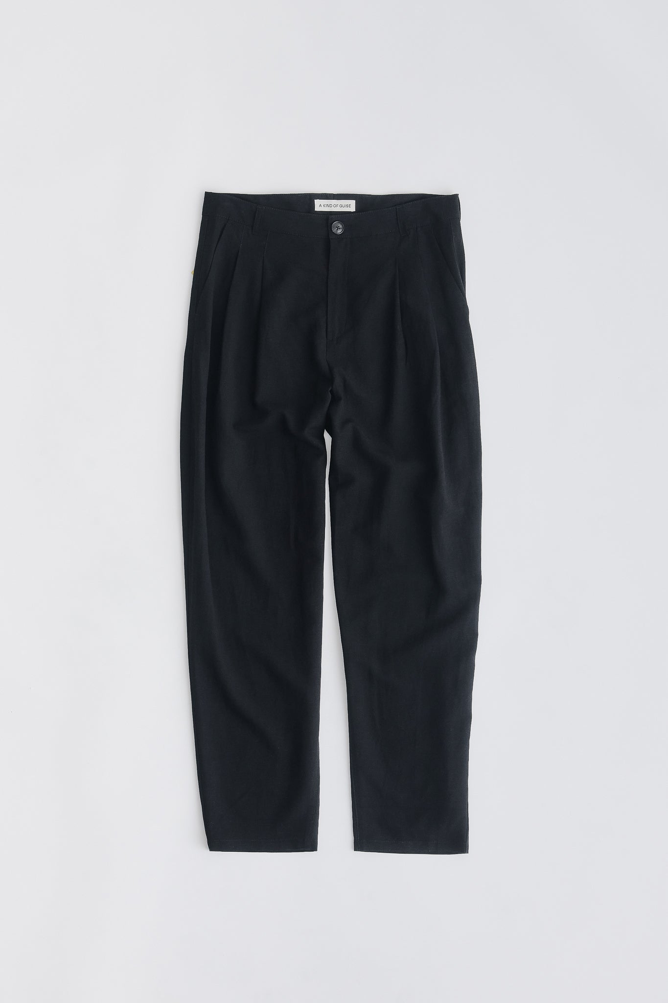 PLEATED WIDE TROUSERS - BLACK