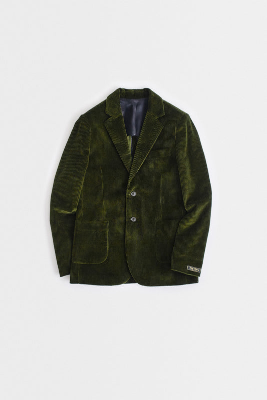 RELAXED NOTCH BLAZER - OLIVE CORDUROY