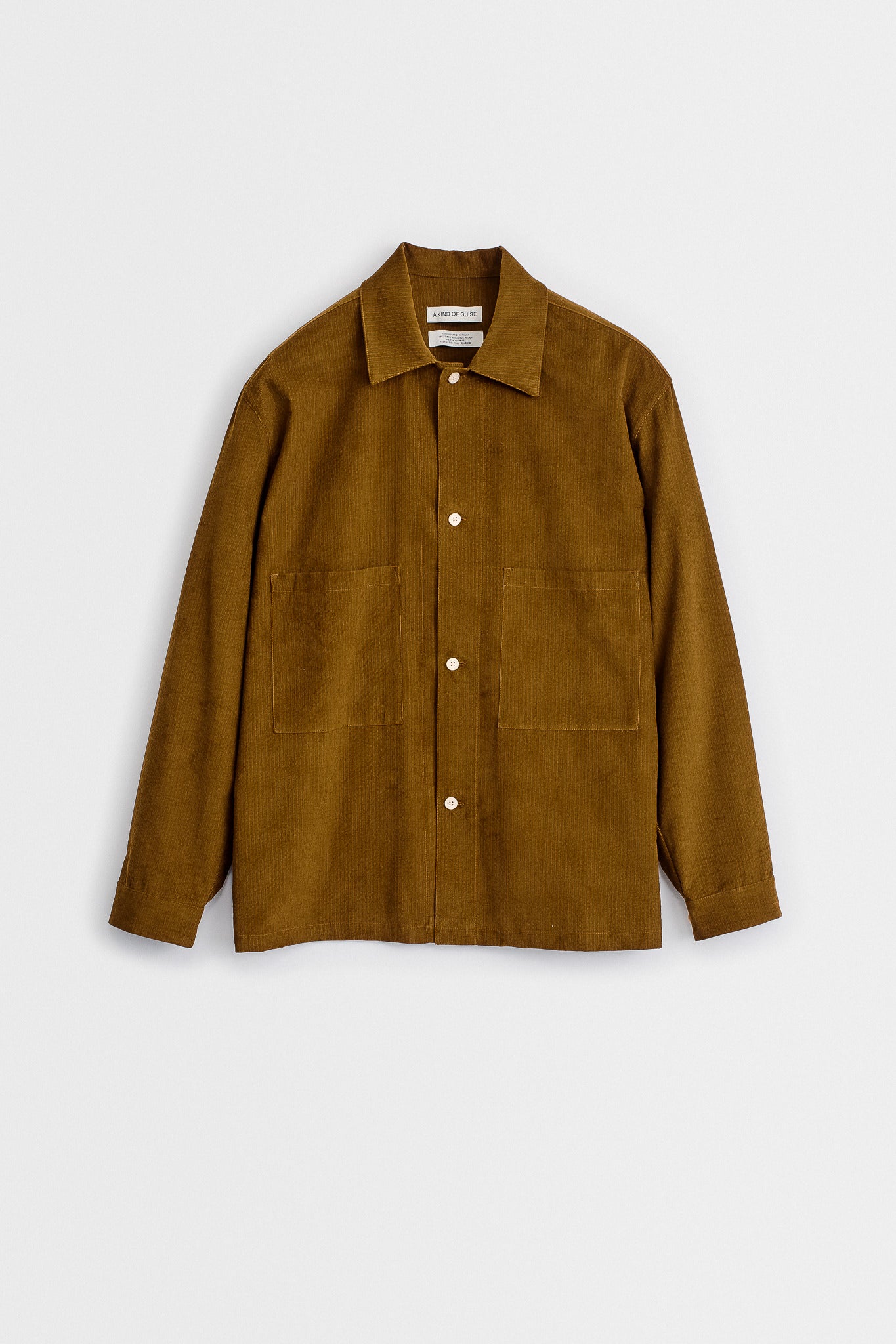 SAYAN SHIRT JACKET - COGNAC VELVET SEERSUCKER