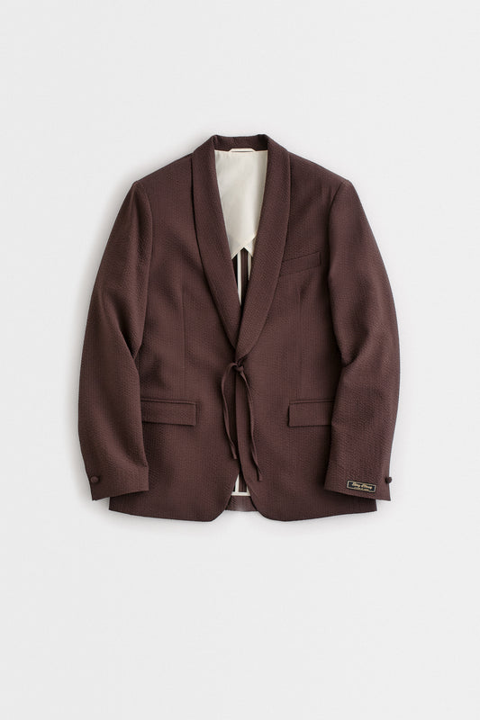 SHINJI BLAZER - CHOCOLATE SEERSUCKER