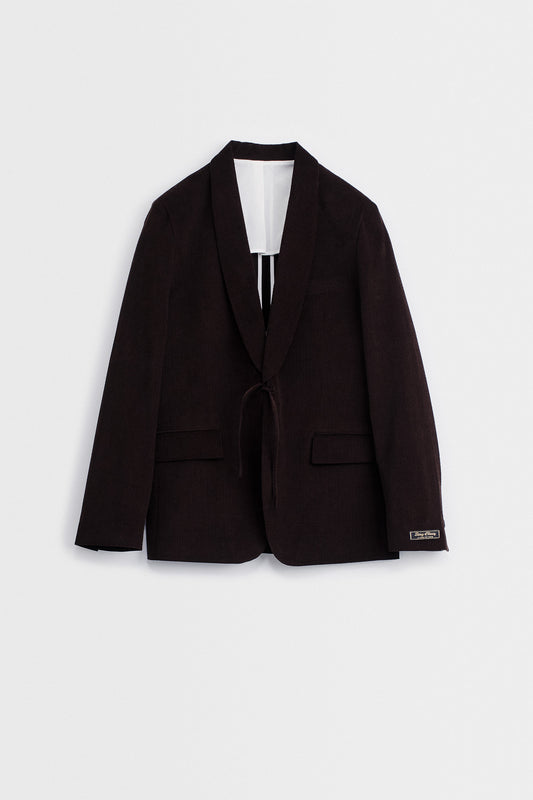 SHINJI BLAZER - MOKKA VELVET SEERSUCKER