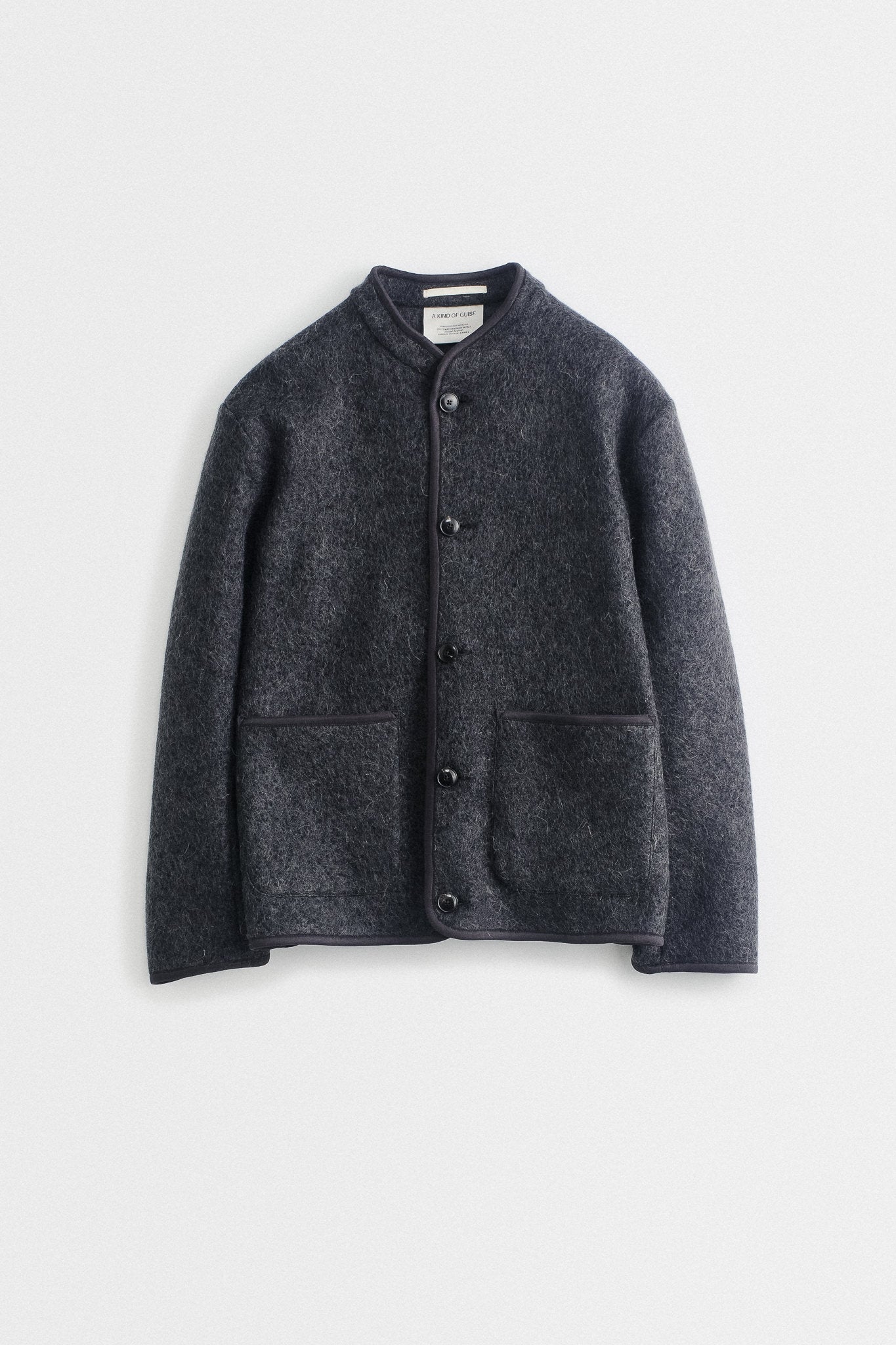 YAKU JANKER JACKET - BOILED MOHAIRY GREY